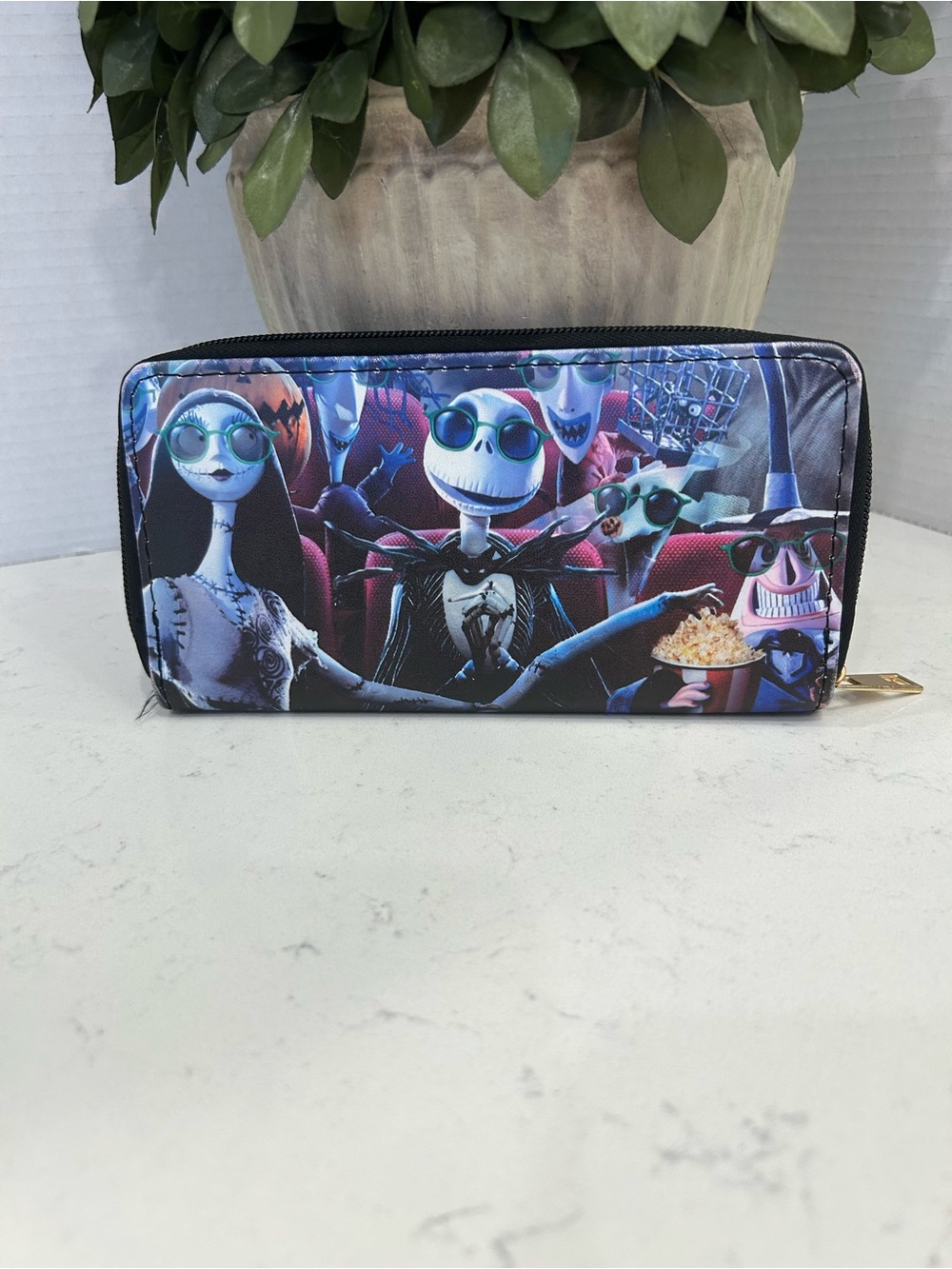 The Nightmare Before Christmas Wallet - Blue & Black Character Print